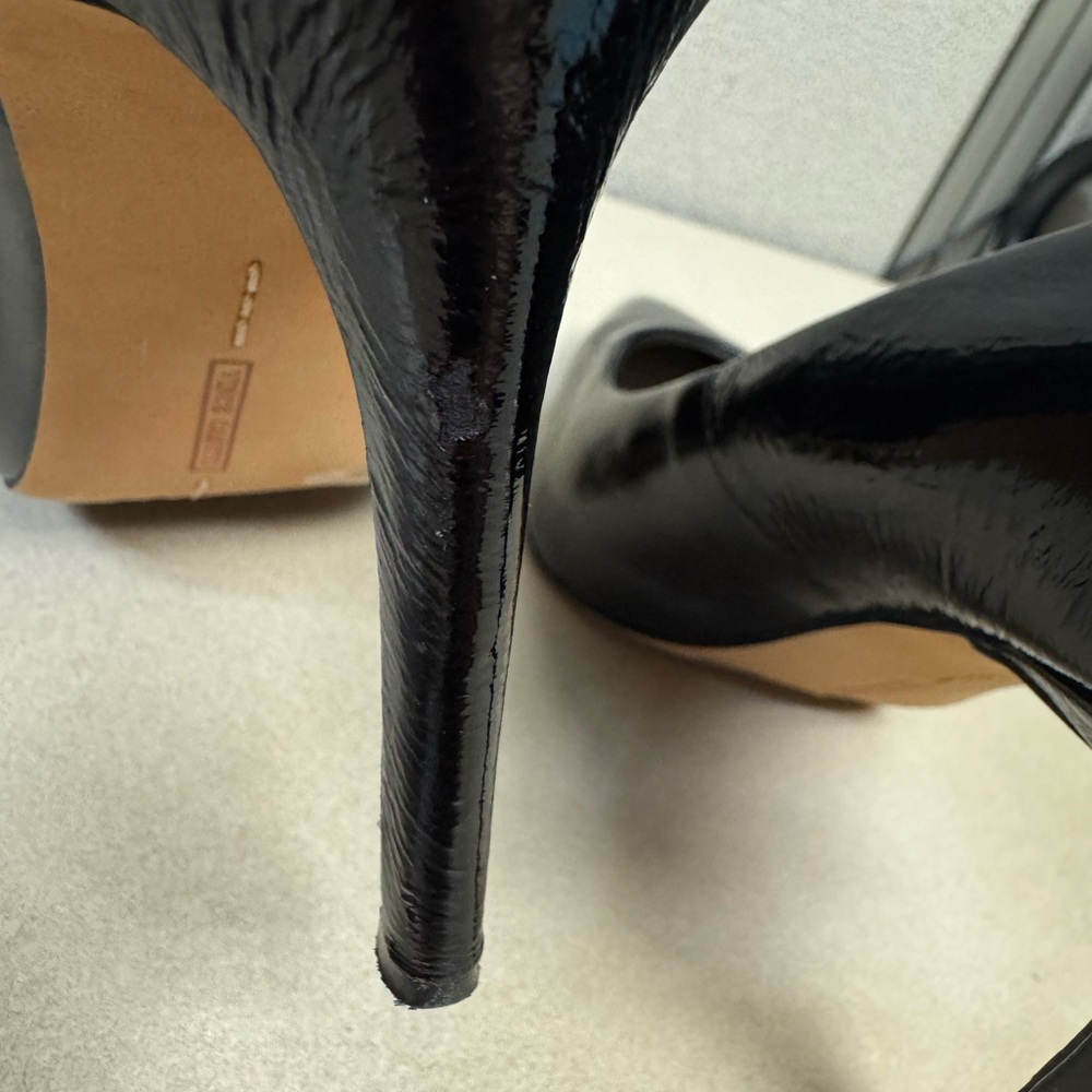 Vince Camuto Black Leather Pointed Toe Stiletto Heels - Picture 5 of 6